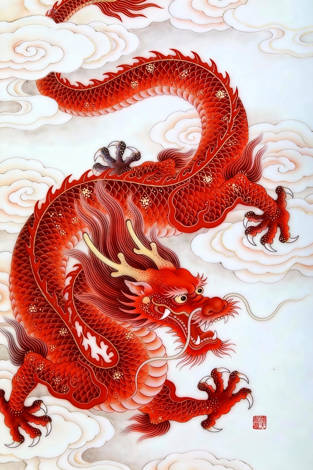 Chinese dragon amid clouds — the spirit of mythology